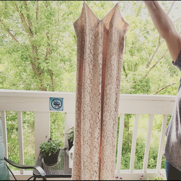 Gia Floral Donna Morgan Dress Ivory/Blush - Picture 2 of 8